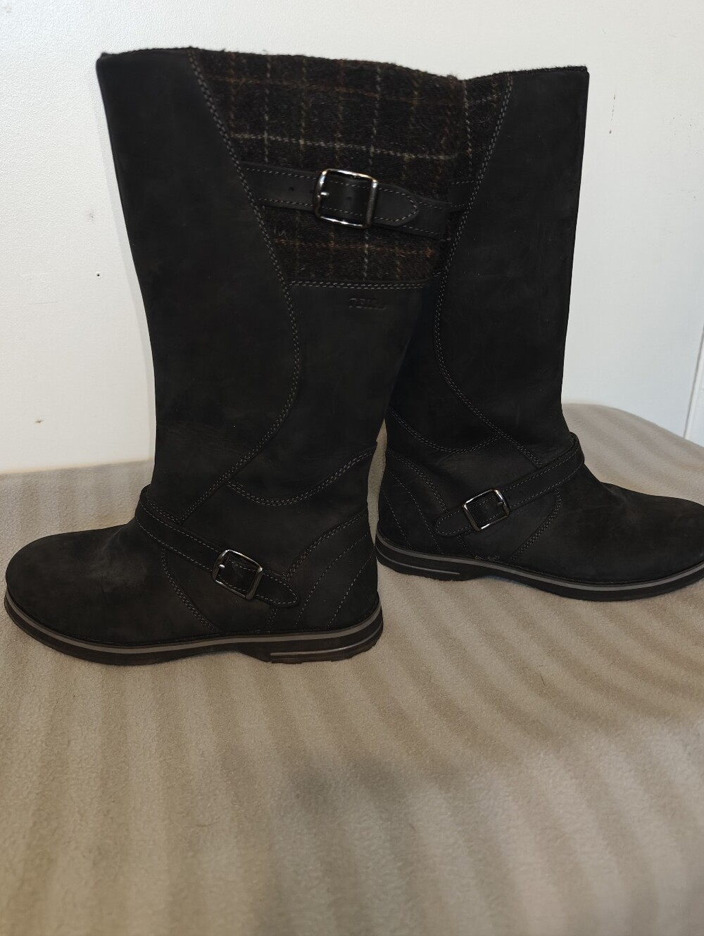 Tall waterproof Riding Boots Suede Leather 7 Med L.L.Bean Park Ridgeo Black Euc